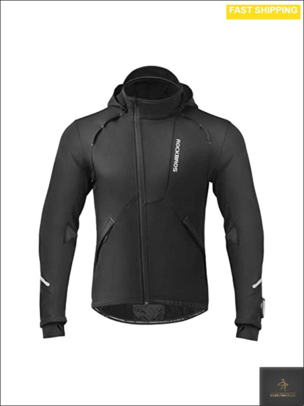 Men's Thermal Cycling Jacket Windproof Fleece Lined Winter Bike Windbreaker